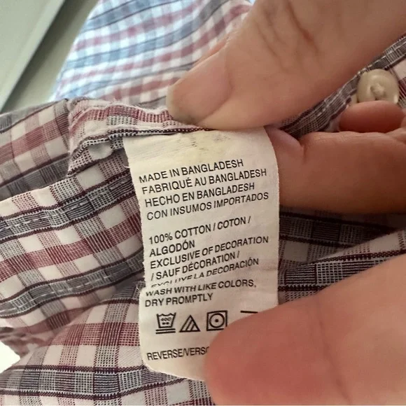 Izod Red, Blue and White Plaid Short Sleeved Button Down Shirt Men’s Size XL - Picture 6 of 6